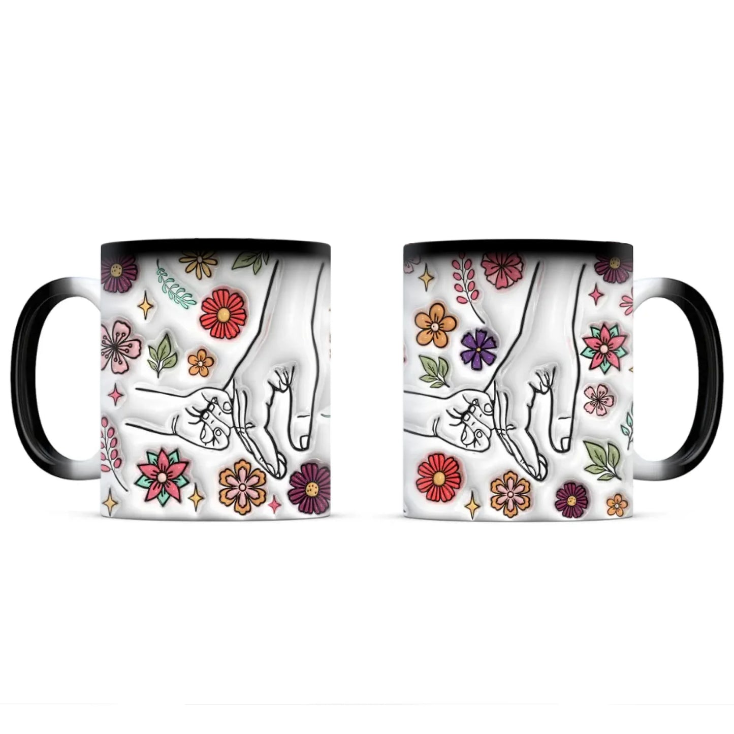 anyáknapi virágos neves bögre 3d hatású színváltó