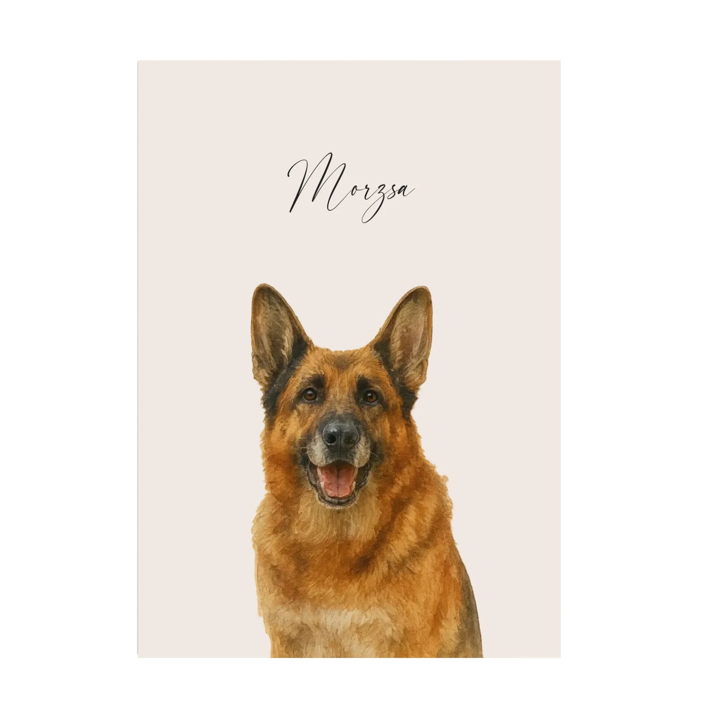 Egyedi Vízfesték Portré Falikép Kutyáról