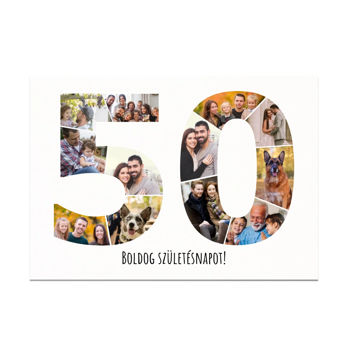 Egyedi Születésnapi Fotókollázs (50-59 évig) - Falikép