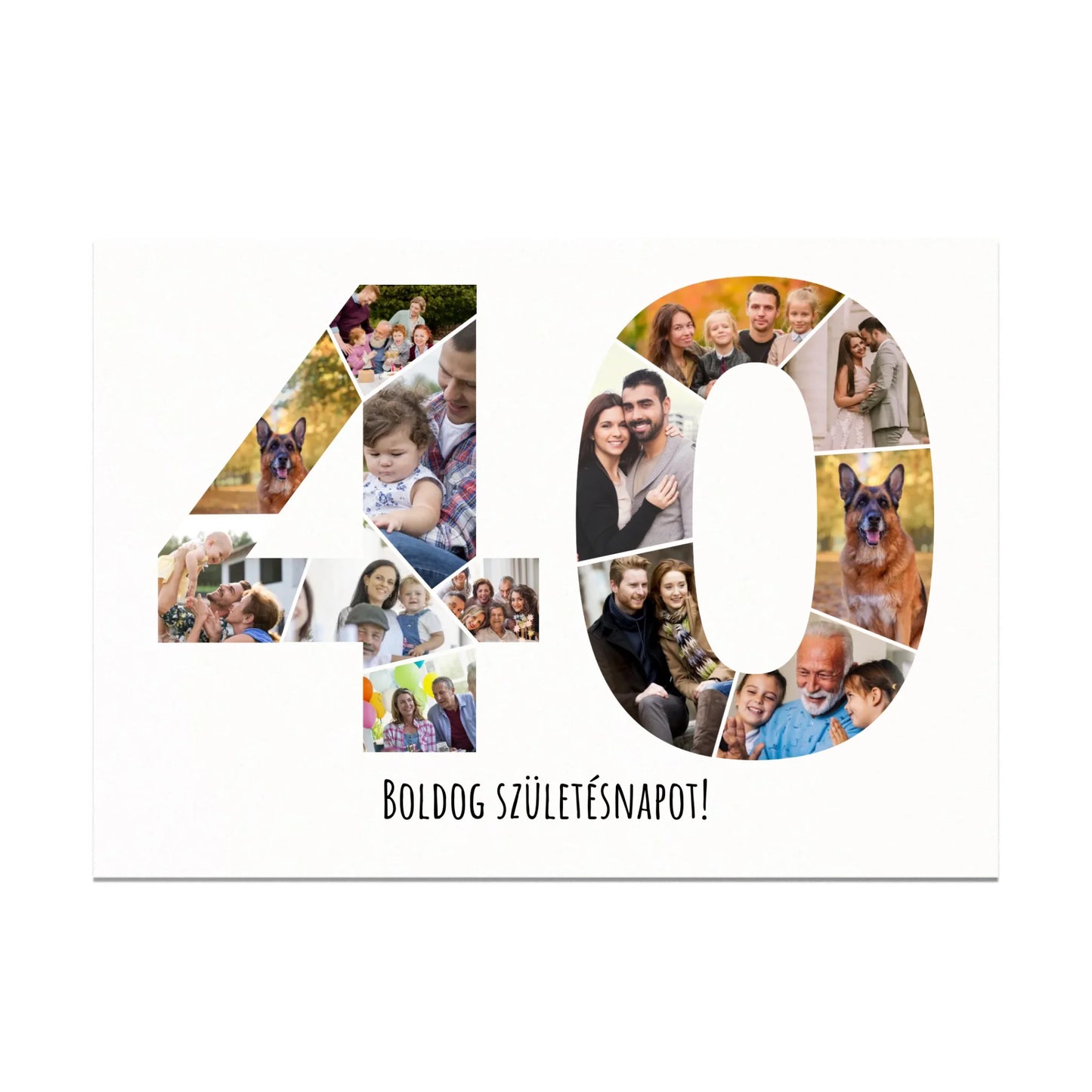 Egyedi Születésnapi Fotókollázs (40-49 évig) - Falikép