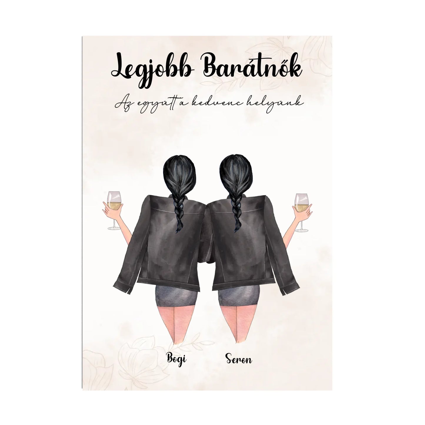 Egyedi Szerkeszthető Karakteres Legjobb Barátnő Falikép