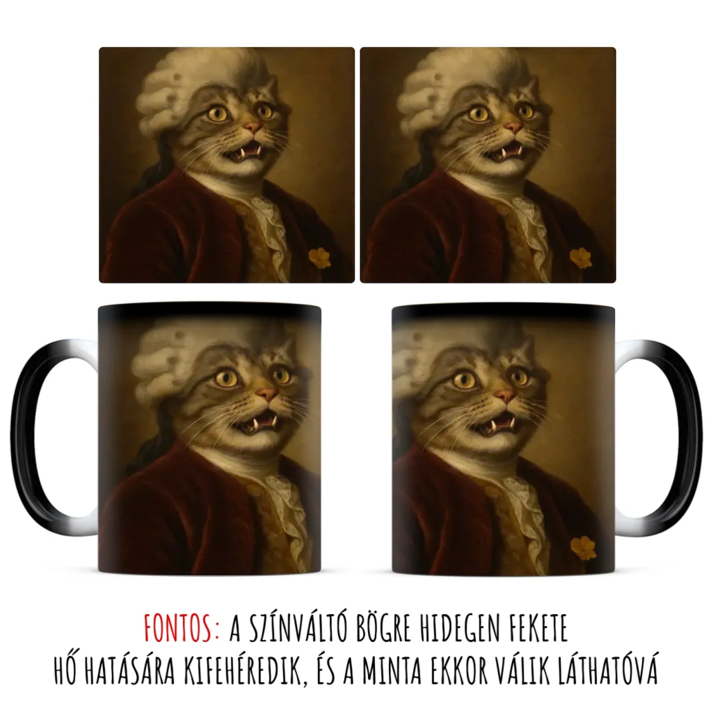 egyedi fényképes királyi portré bögre színváltó