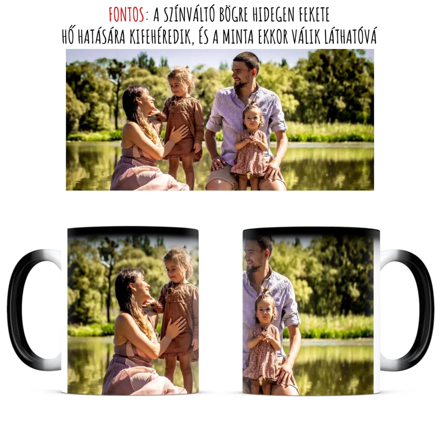 egyedi panoráma fényképes bögre színváltó