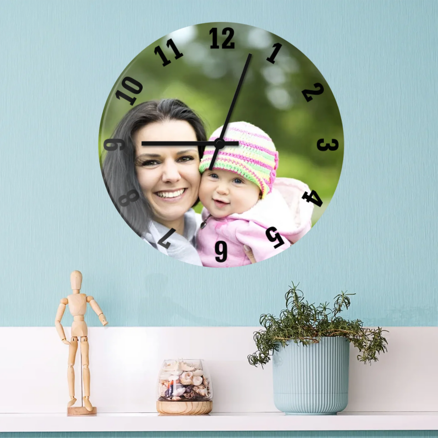 egyedi fényképes üveg falióra