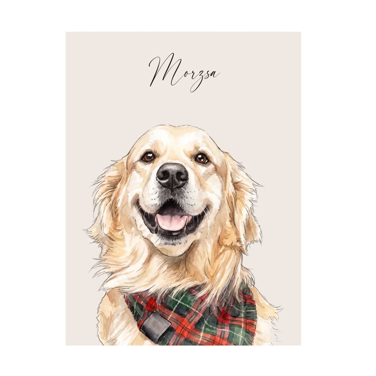 Egyedi Vízfesték Portré Falikép Kutyáról