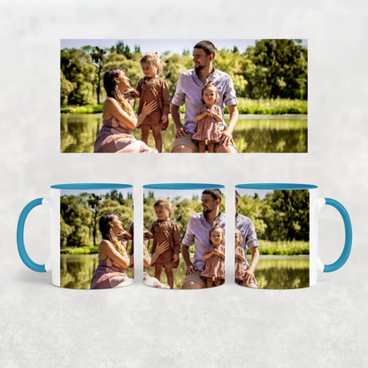 egyedi panoráma fényképes bögre kék