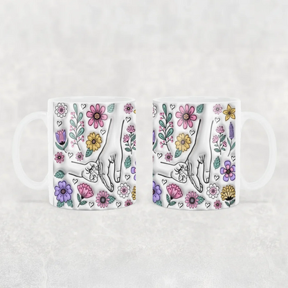 anyáknapi virágos neves bögre 3d hatású