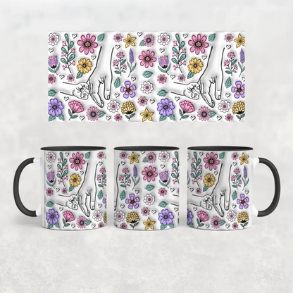 anyáknapi virágos neves bögre 3d hatású