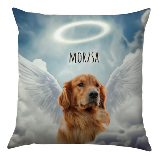 egyedi fényképes kutya emlékpárna mennyország