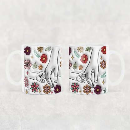 anyáknapi virágos neves bögre 3d hatású