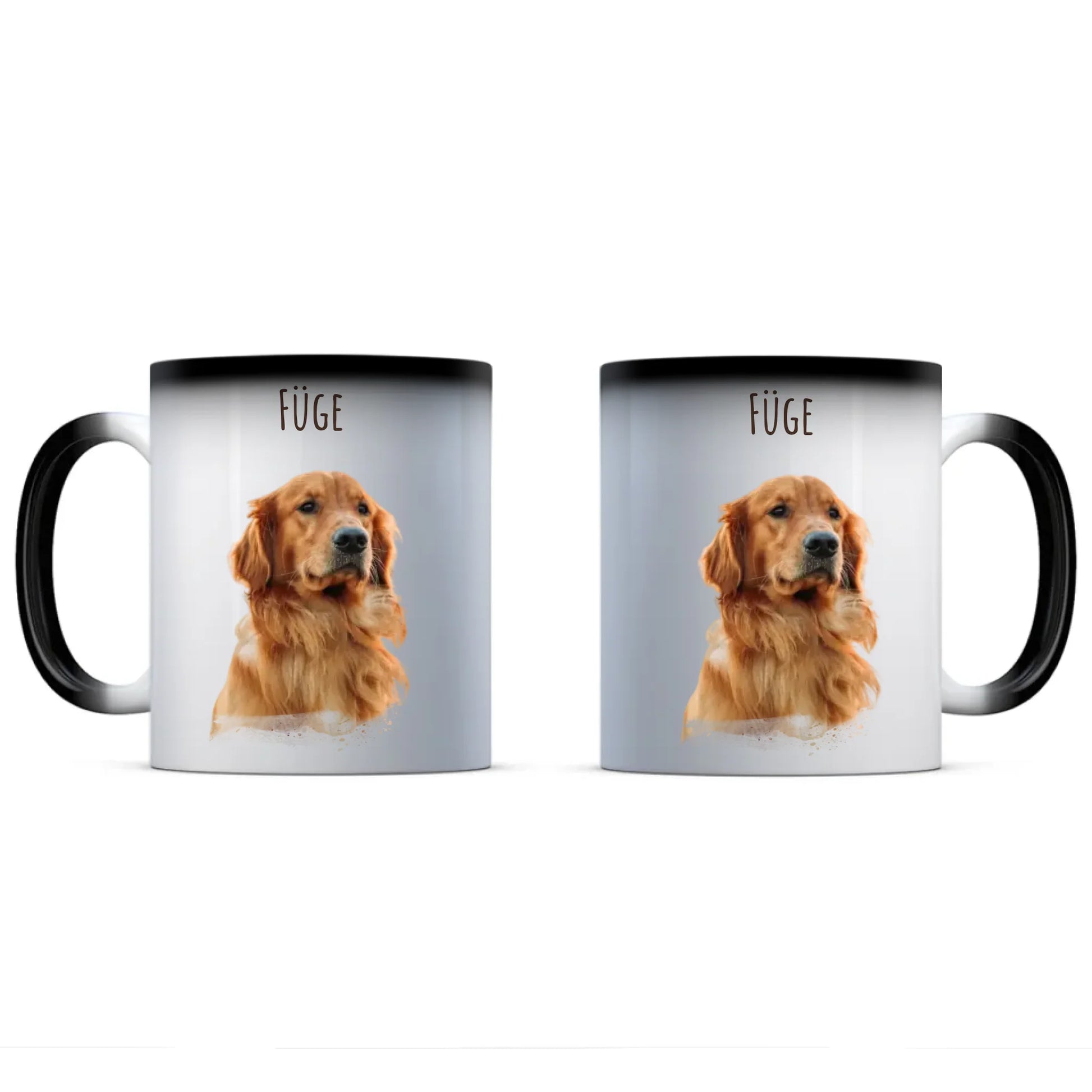 egyedi fényképes kutyás bögre névvel színváltó