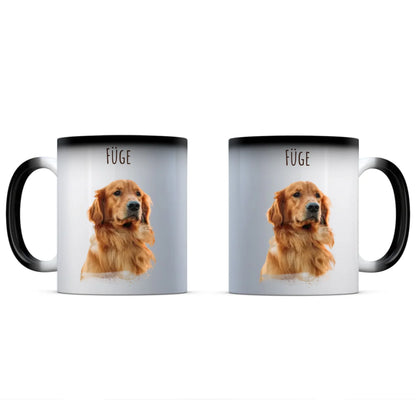 egyedi fényképes kutyás bögre névvel színváltó