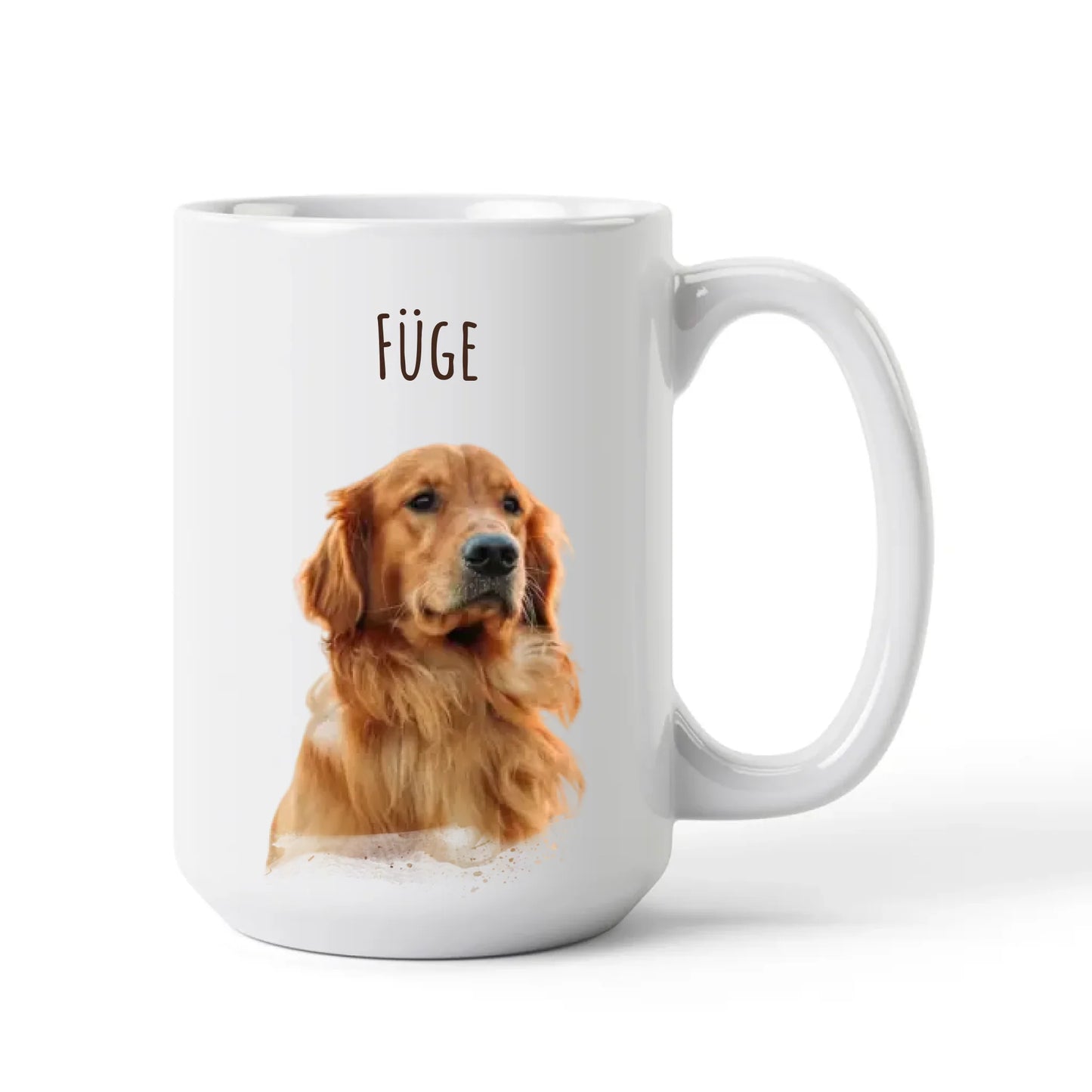 egyedi fényképes kutyás bögre névvel XL