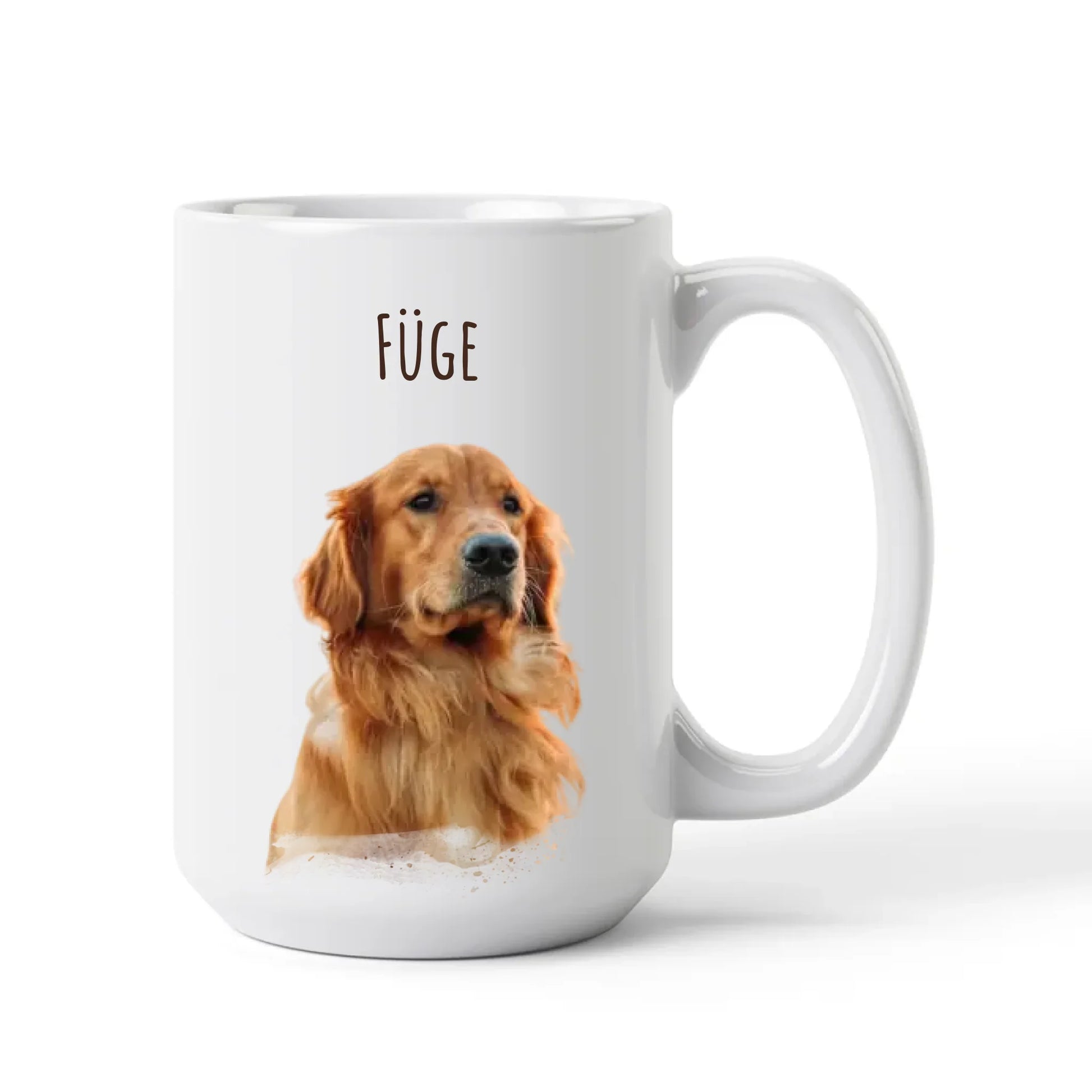 egyedi fényképes kutyás bögre névvel XL