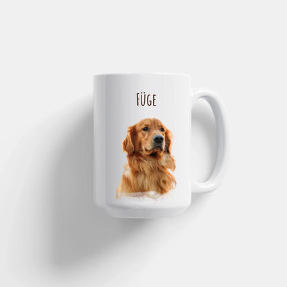 egyedi fényképes kutyás bögre névvel XL