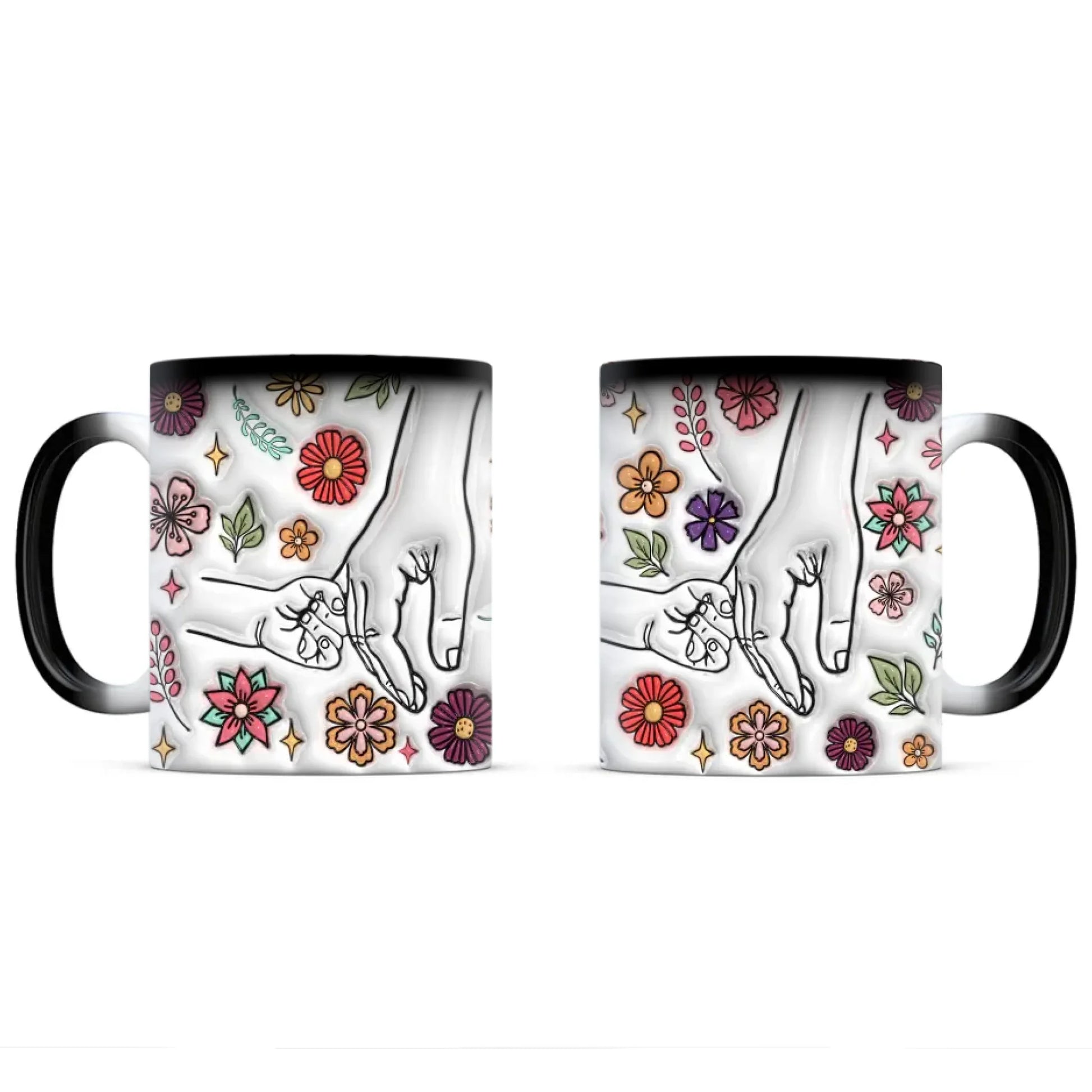 anyáknapi virágos neves bögre 3d hatású színváltó