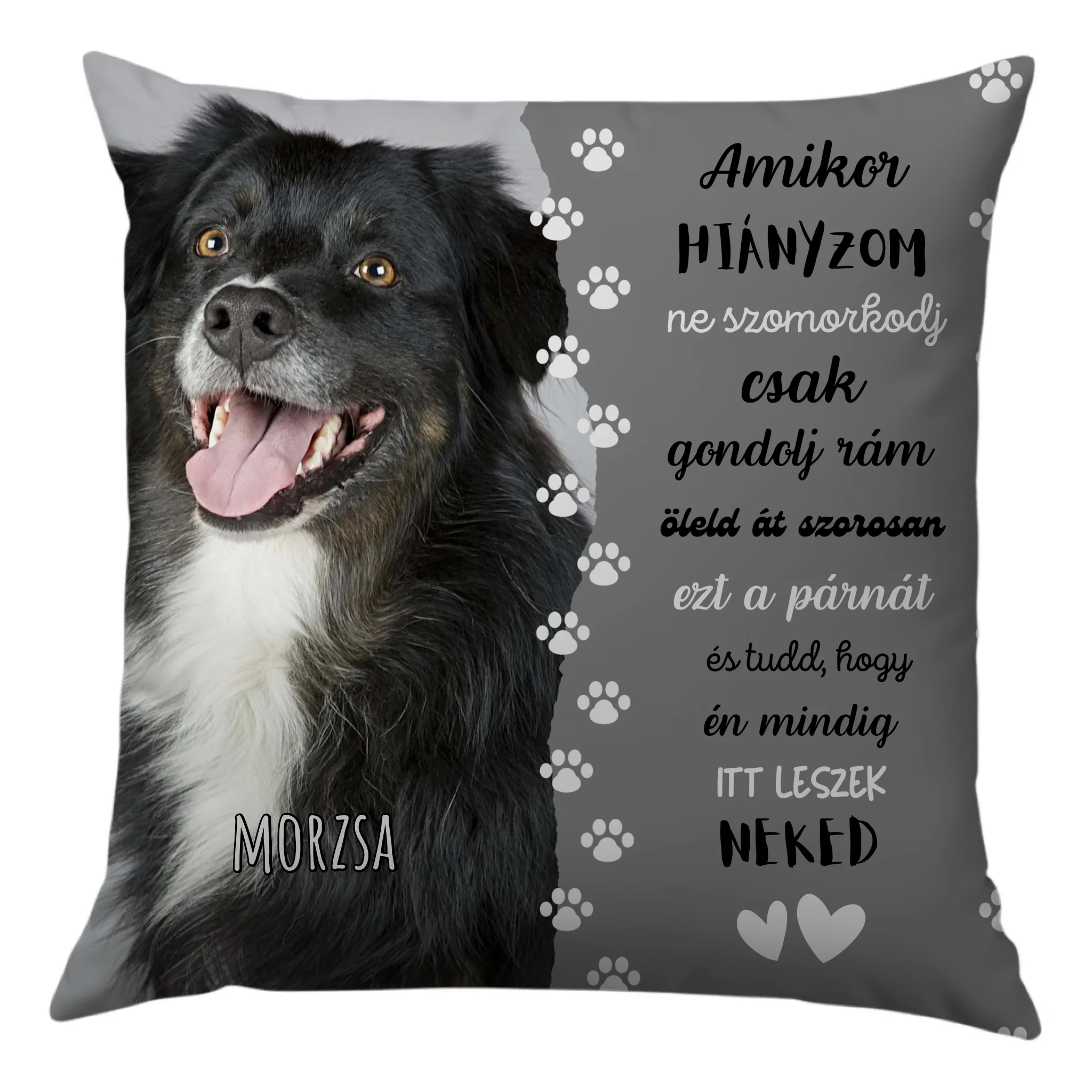 egyedi fényképes kutya emlékpárna