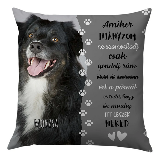 egyedi fényképes kutya emlékpárna