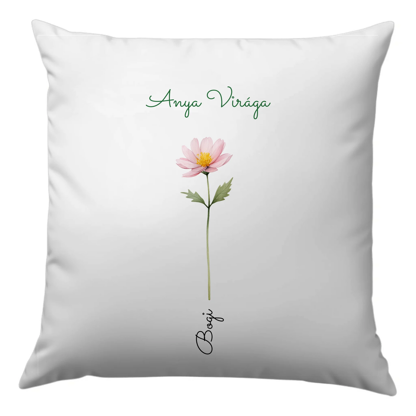 40x40 cm-es egyedi szerkeszthető virágos anyák napi párna neves