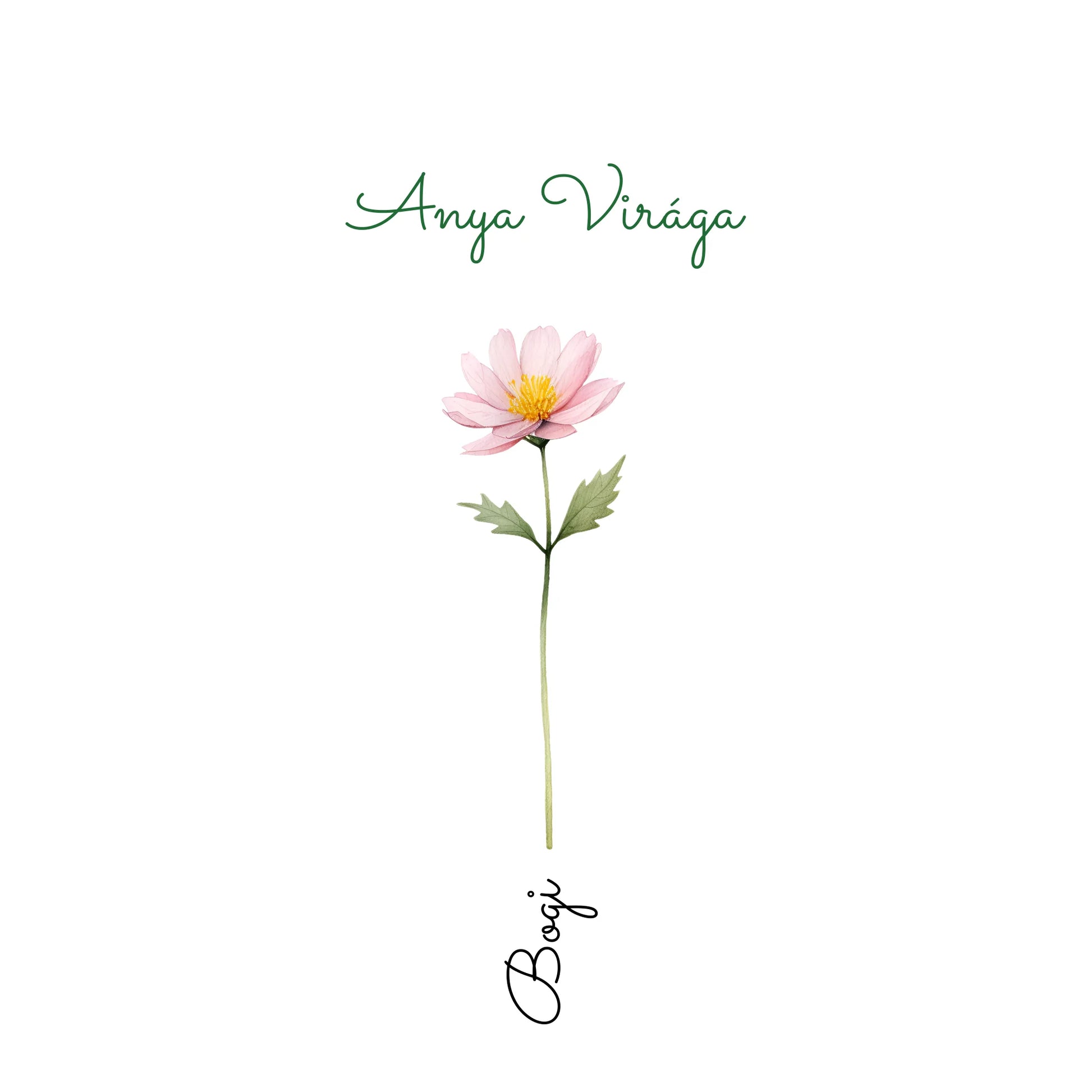 40x40 cm-es egyedi szerkeszthető virágos anyák napi párna neves