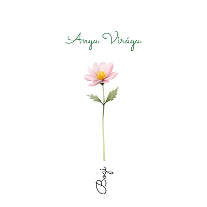 40x40 cm-es egyedi szerkeszthető virágos anyák napi párna neves