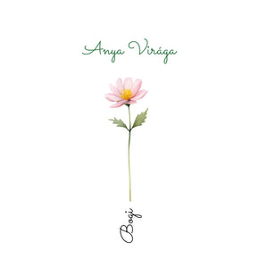 40x40 cm-es egyedi szerkeszthető virágos anyák napi párna neves