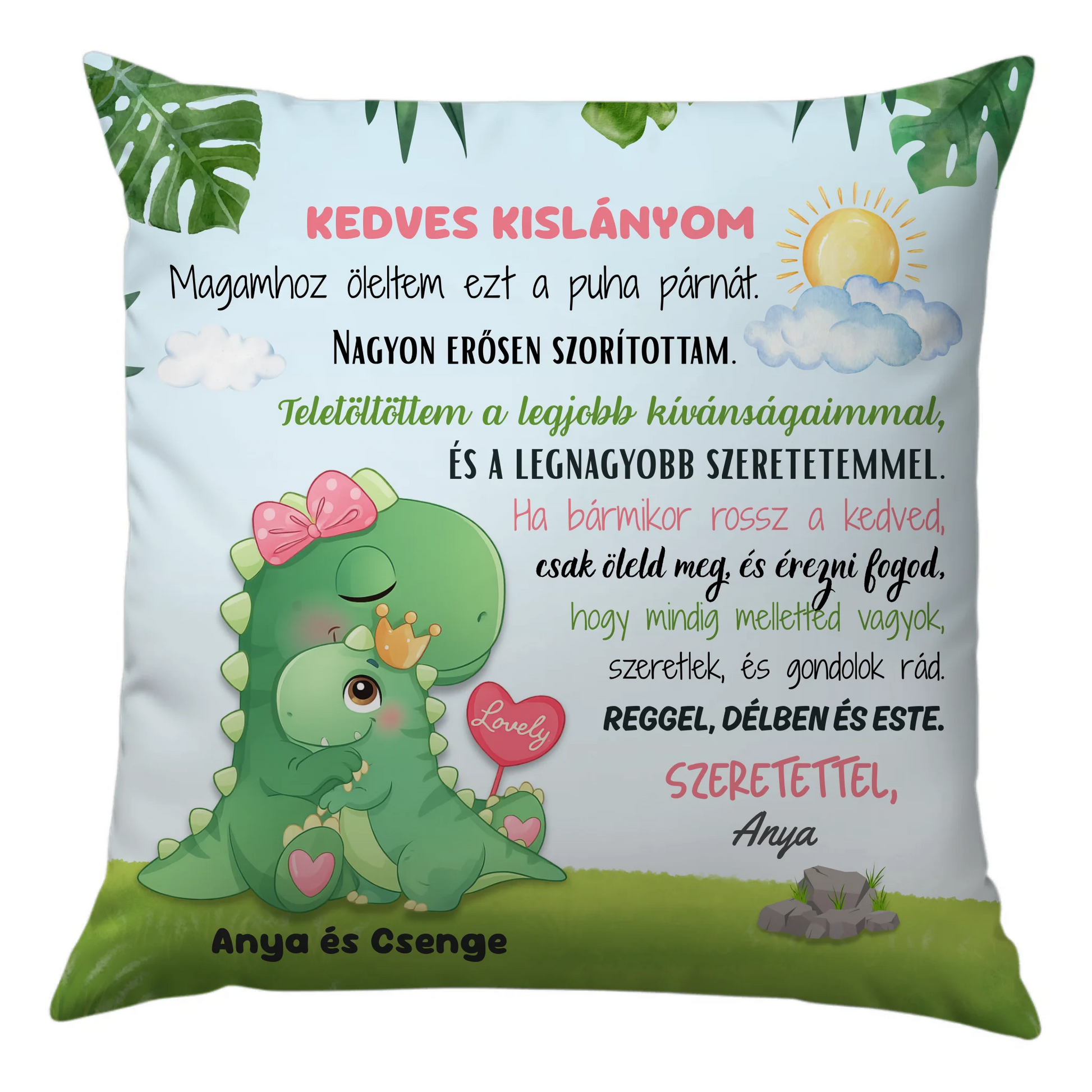 egyedi karakteres idézetes ölelős párna gyerekeknek
