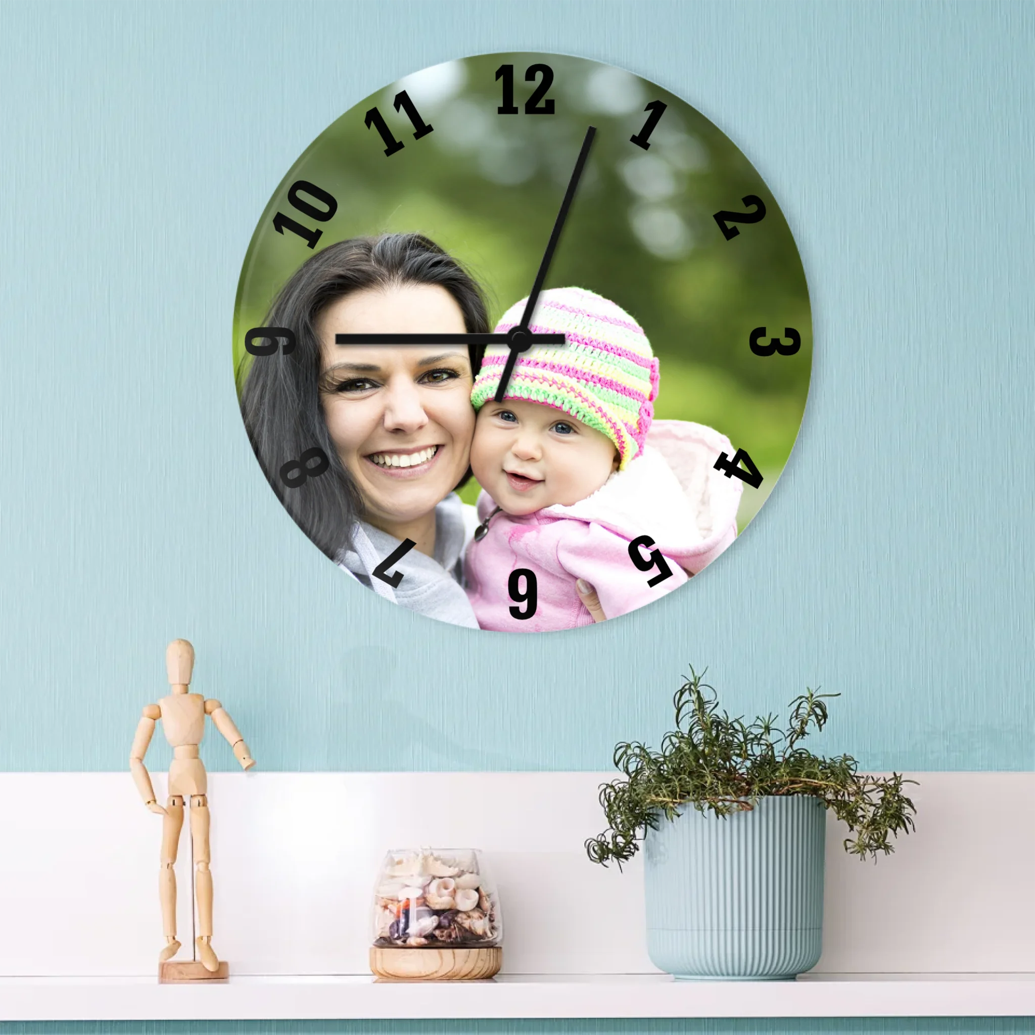 egyedi fényképes üveg falióra