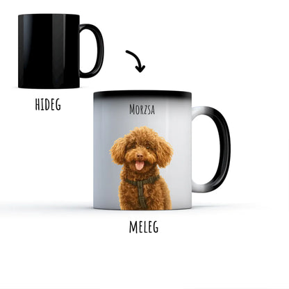 Egyedi Fényképes Kutyás Bögre Vízfesték Stílusban Színváltó