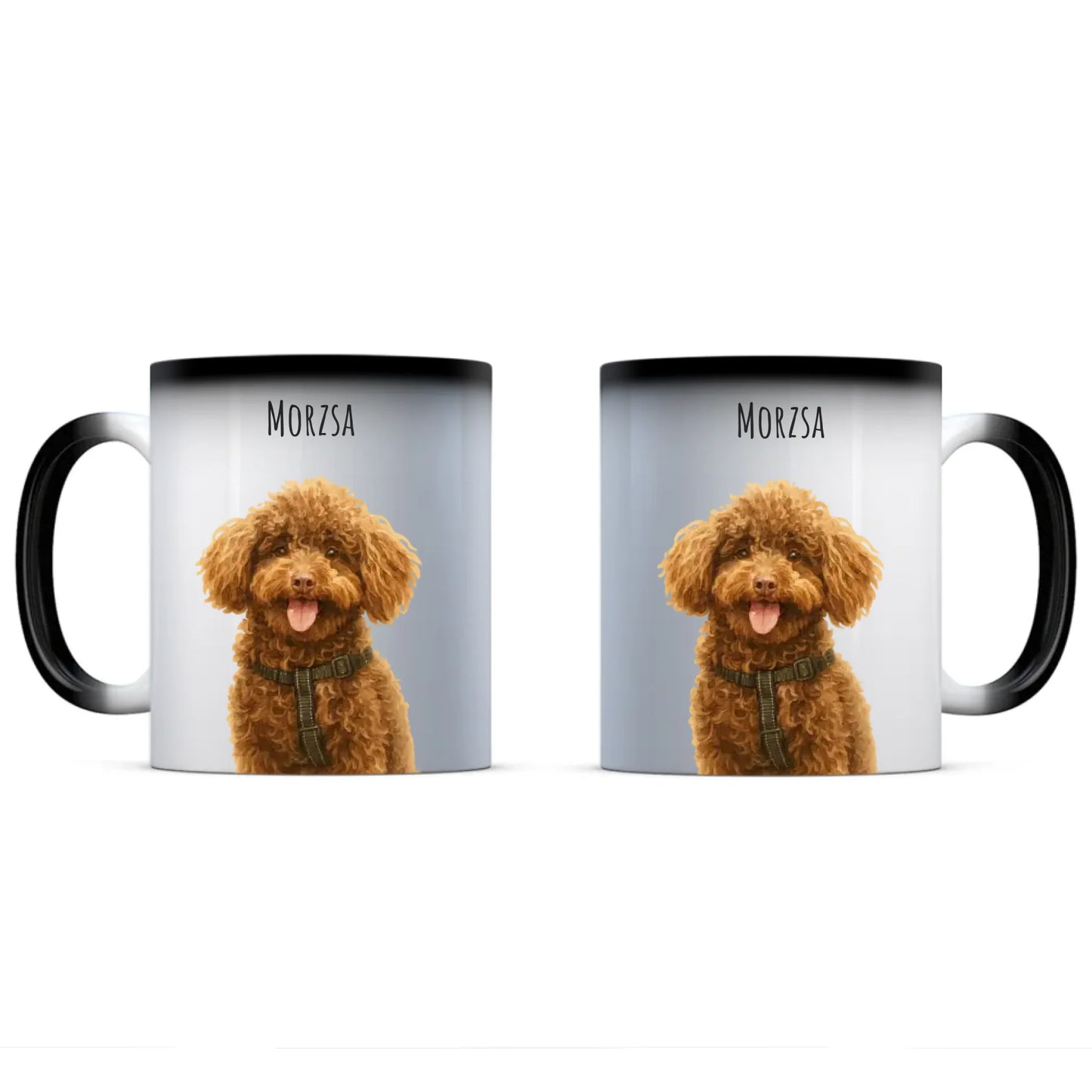 Egyedi Fényképes Kutyás Bögre Vízfesték Stílusban Színváltó