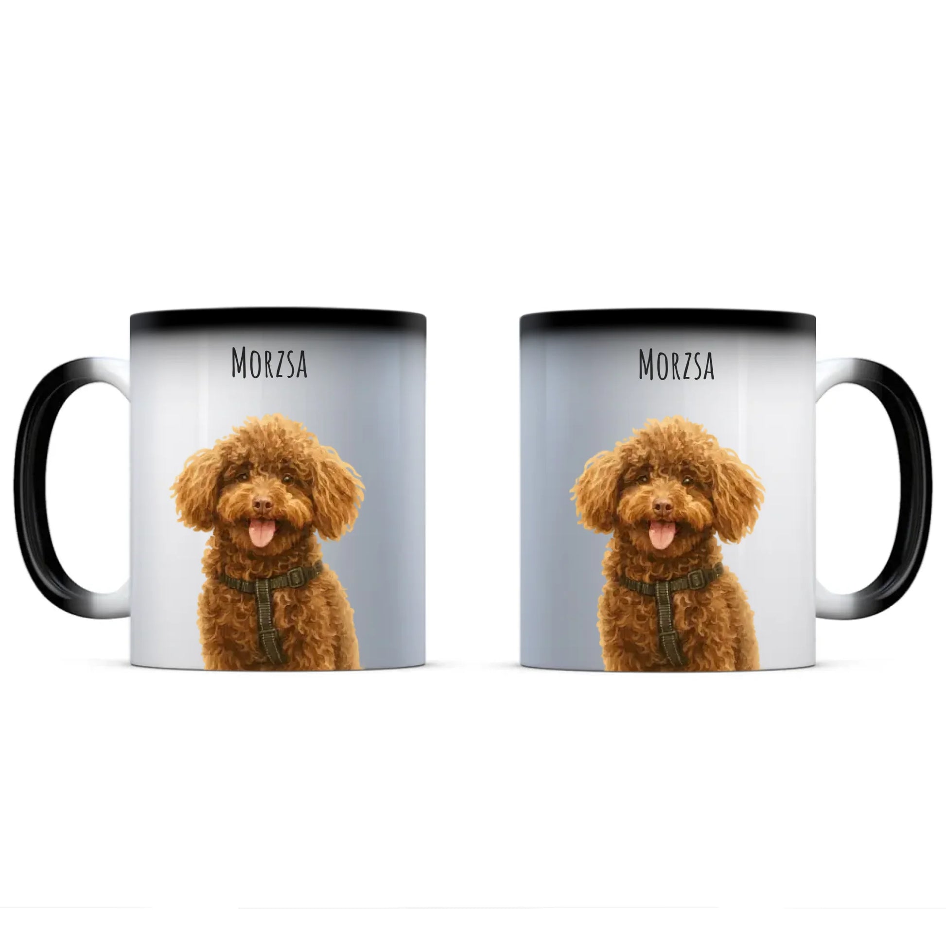 Egyedi Fényképes Kutyás Bögre Vízfesték Stílusban Színváltó