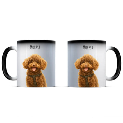 Egyedi Fényképes Kutyás Bögre Vízfesték Stílusban Színváltó