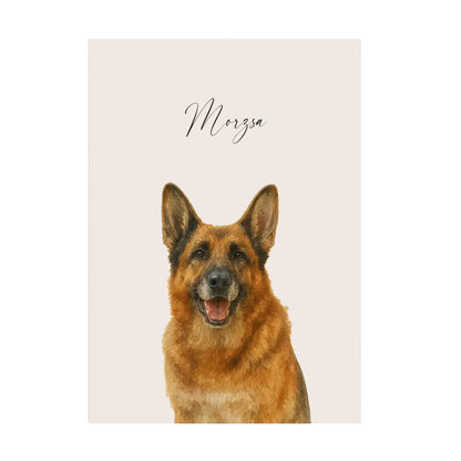 Egyedi Vízfesték Portré Falikép Kutyáról
