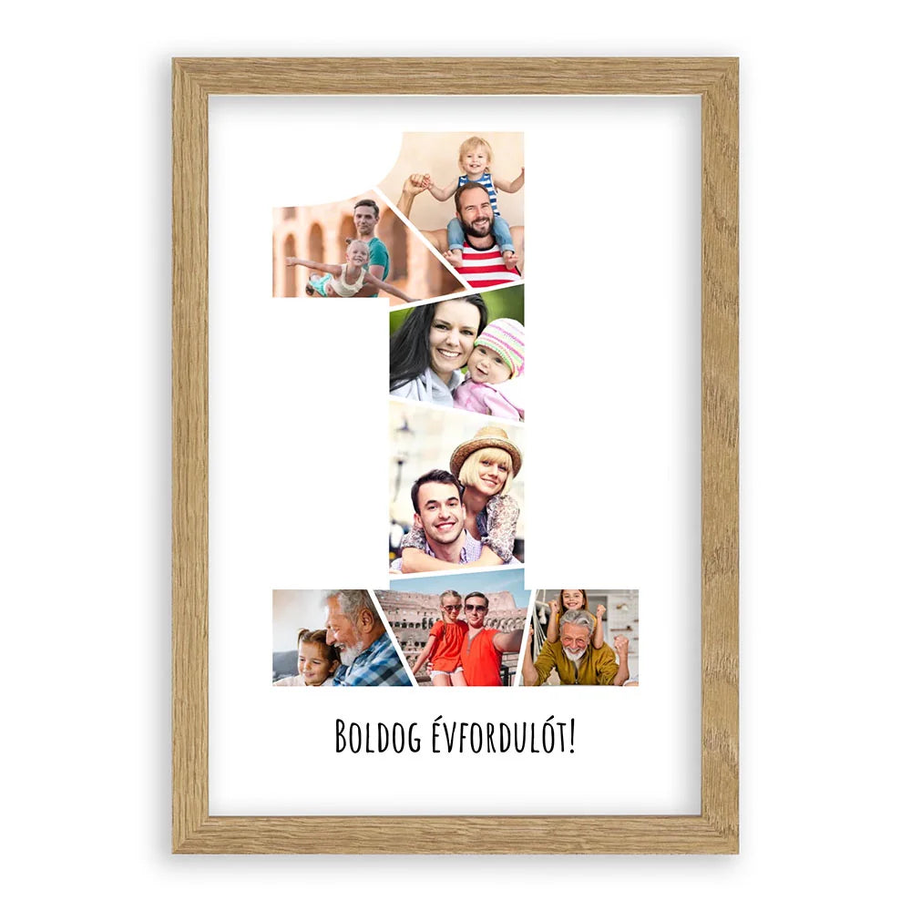 Egyedi Születésnapi/Évfordulós Fotókollázs (1-9 évig) - Falikép