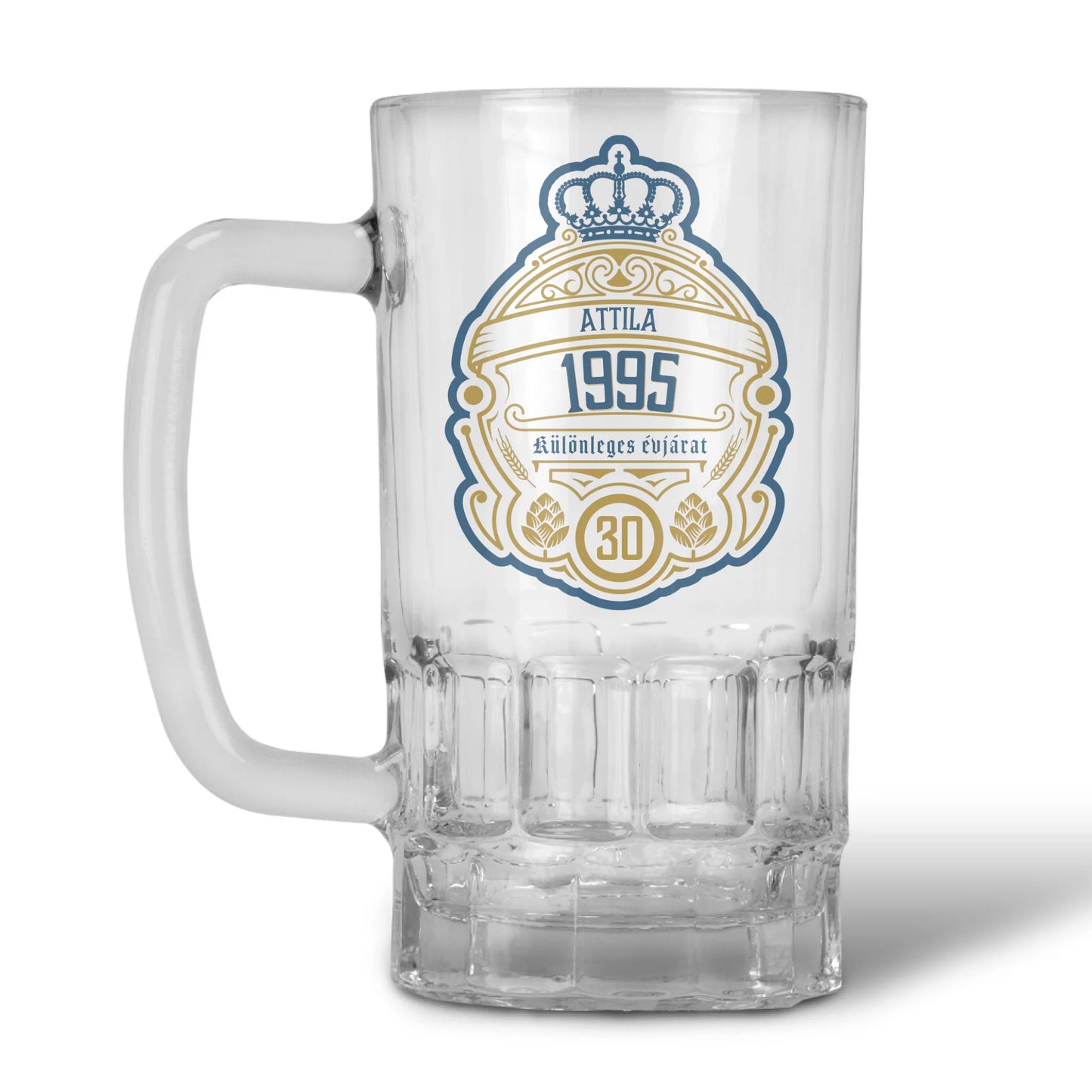 egyedi neves söröskorsó évszámmal