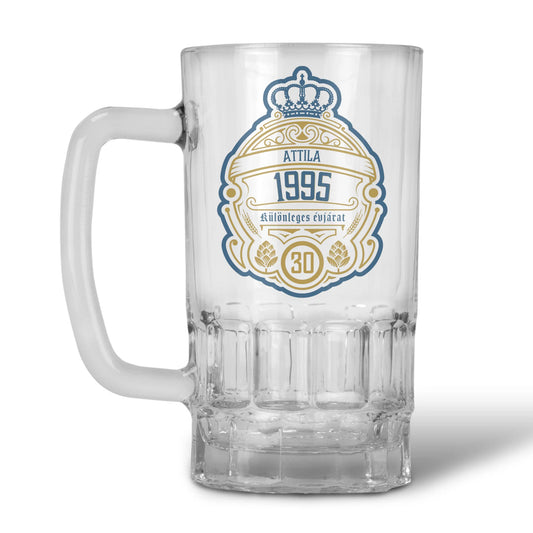 egyedi neves söröskorsó évszámmal