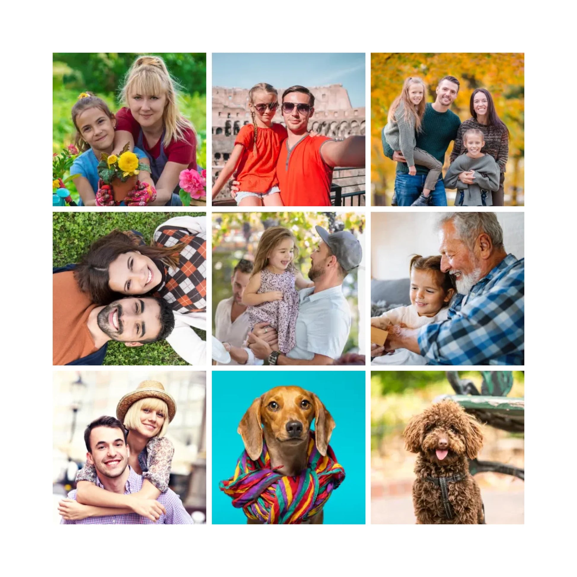 egyedi fényképes díszpárna 9 fényképpel fullprint