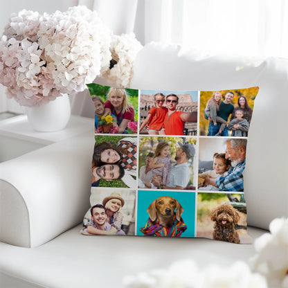 egyedi fényképes díszpárna 9 fényképpel fullprint