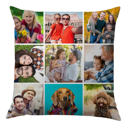 egyedi fényképes díszpárna 9 fényképpel fullprint