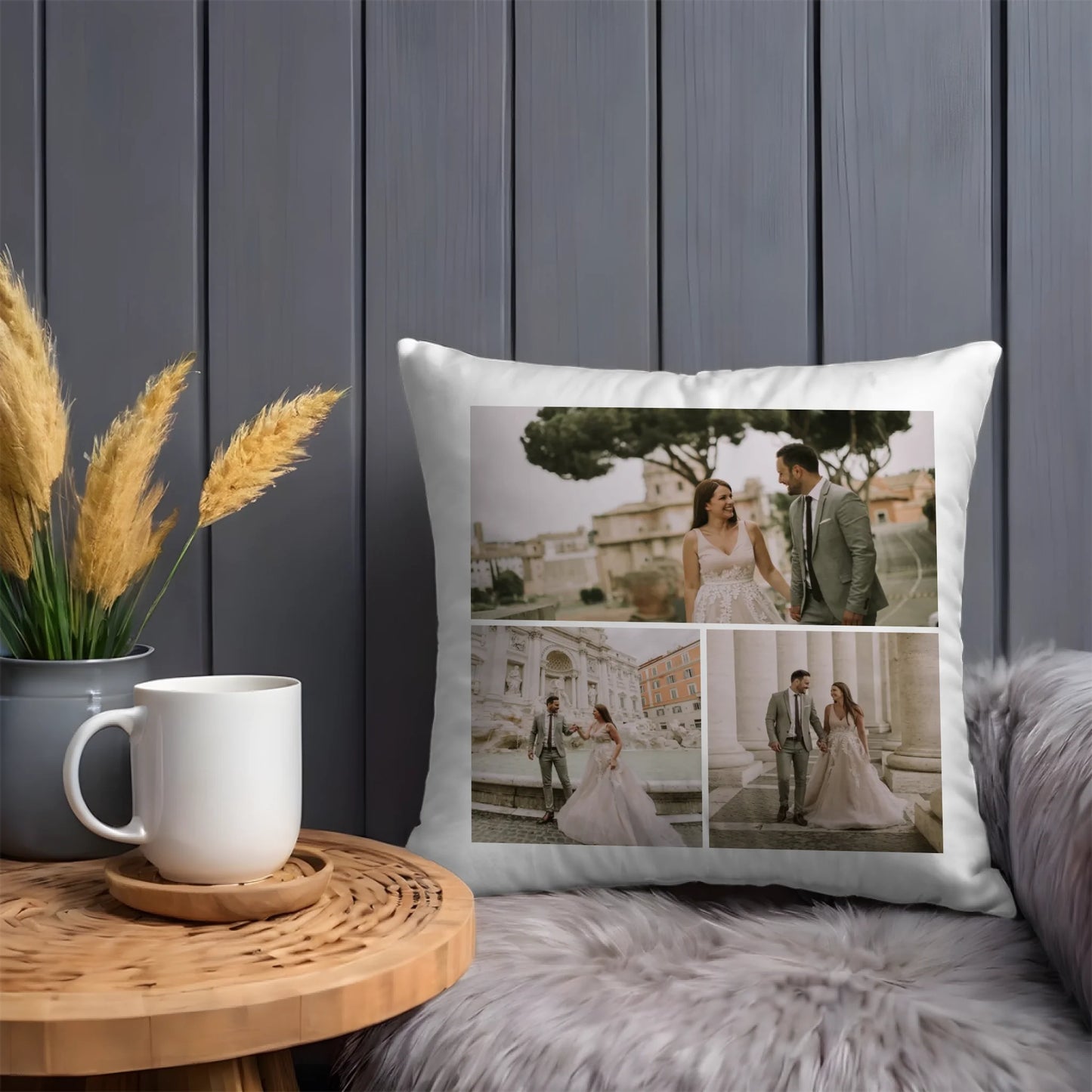 egyedi fényképes díszpárna 3 képpel