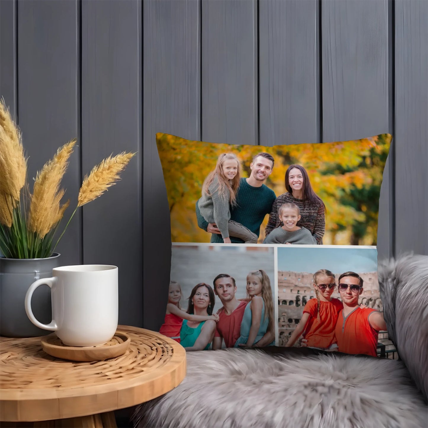 egyedi fényképes díszpárna 3 fényképpel