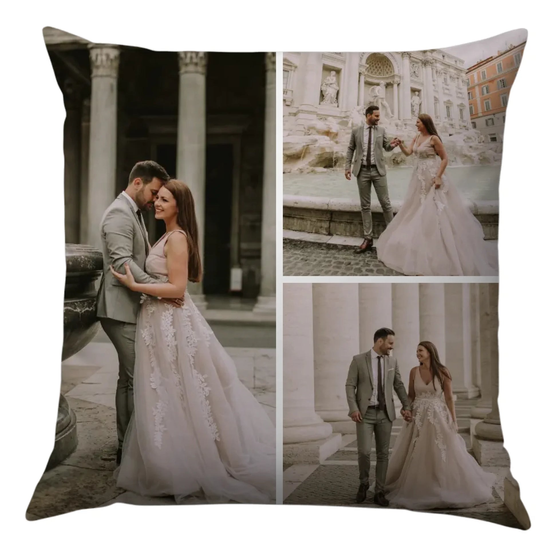 egyedi fényképes díszpárna 3 fényképpel fullprint álló formátum