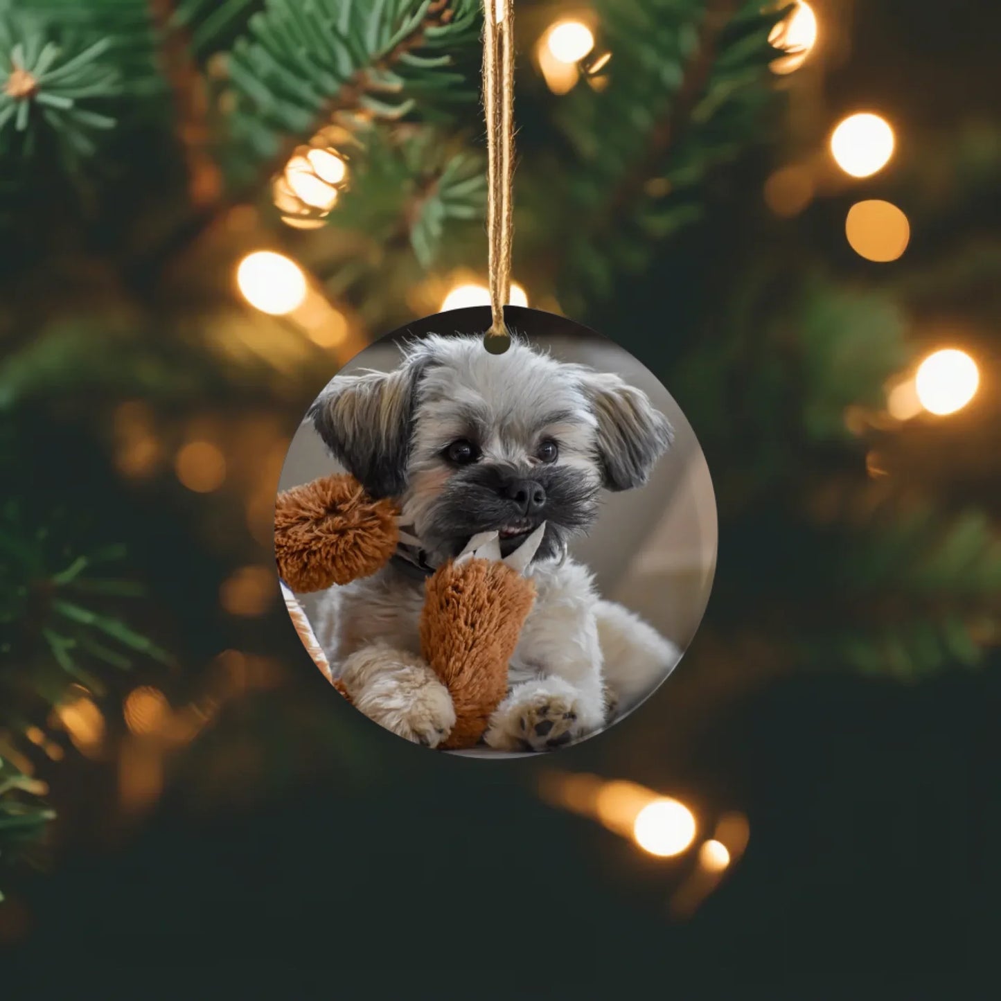 egyedi fényképes kerámia karácsonyfadísz