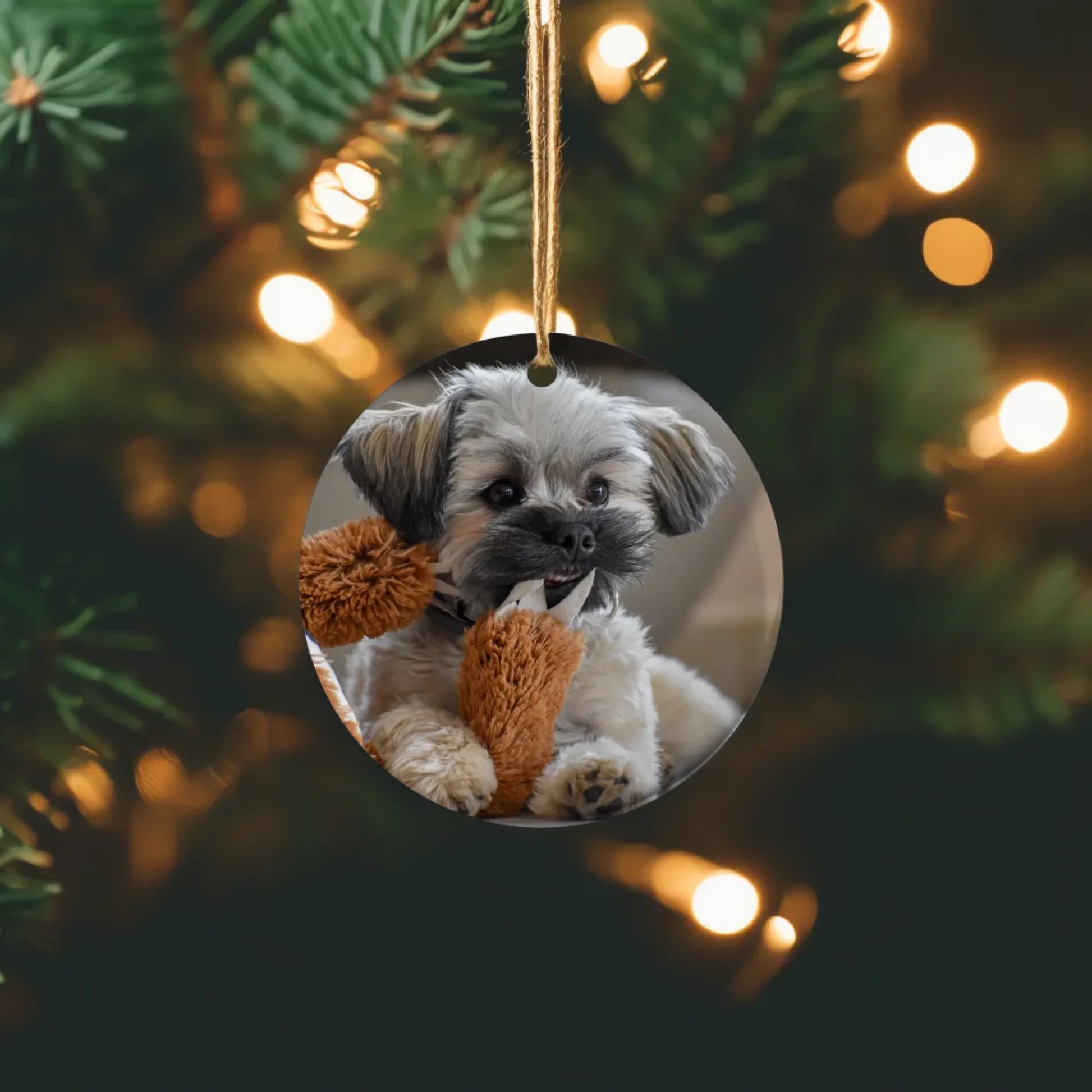 egyedi fényképes kerámia karácsonyfadísz