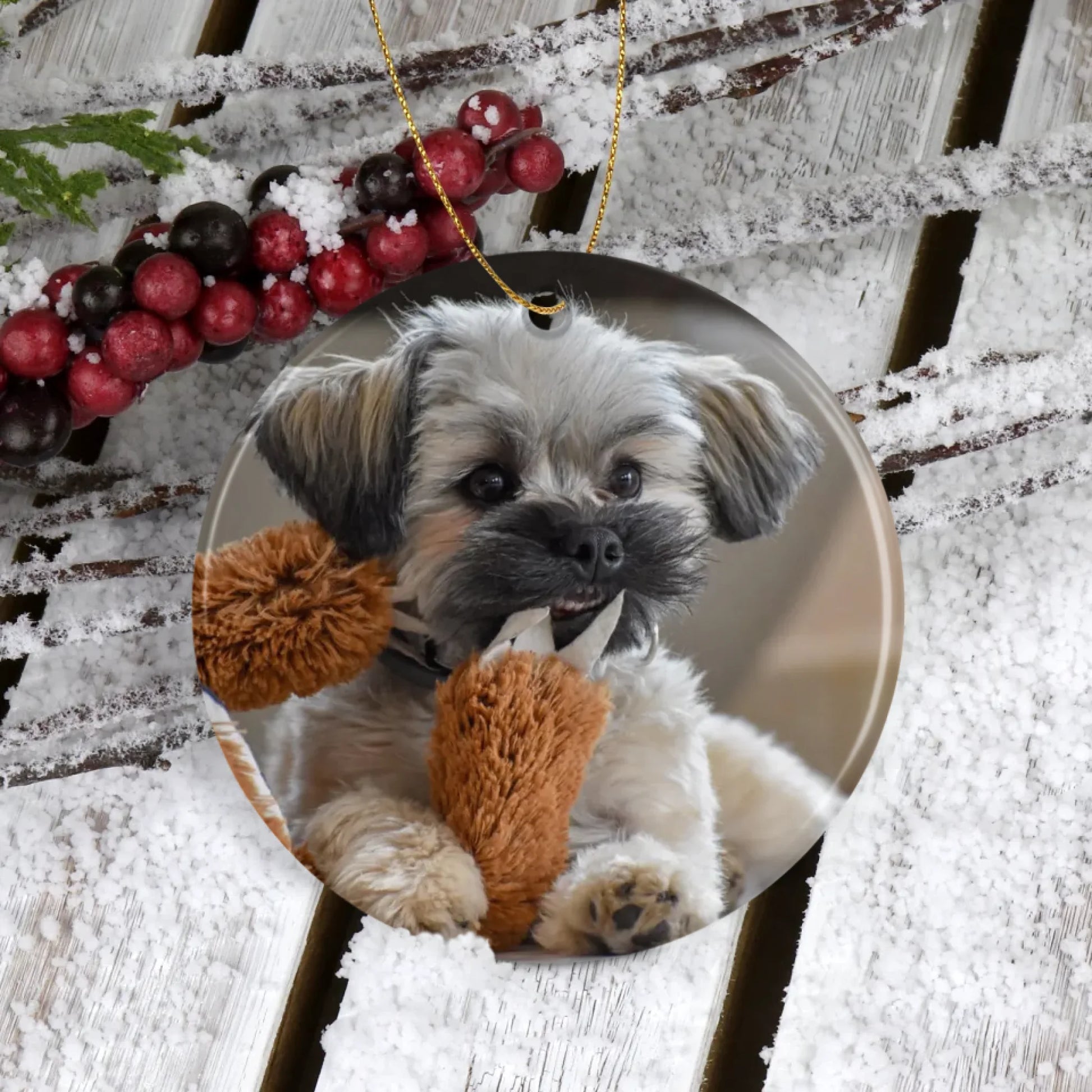 egyedi fényképes kerámia karácsonyfadísz