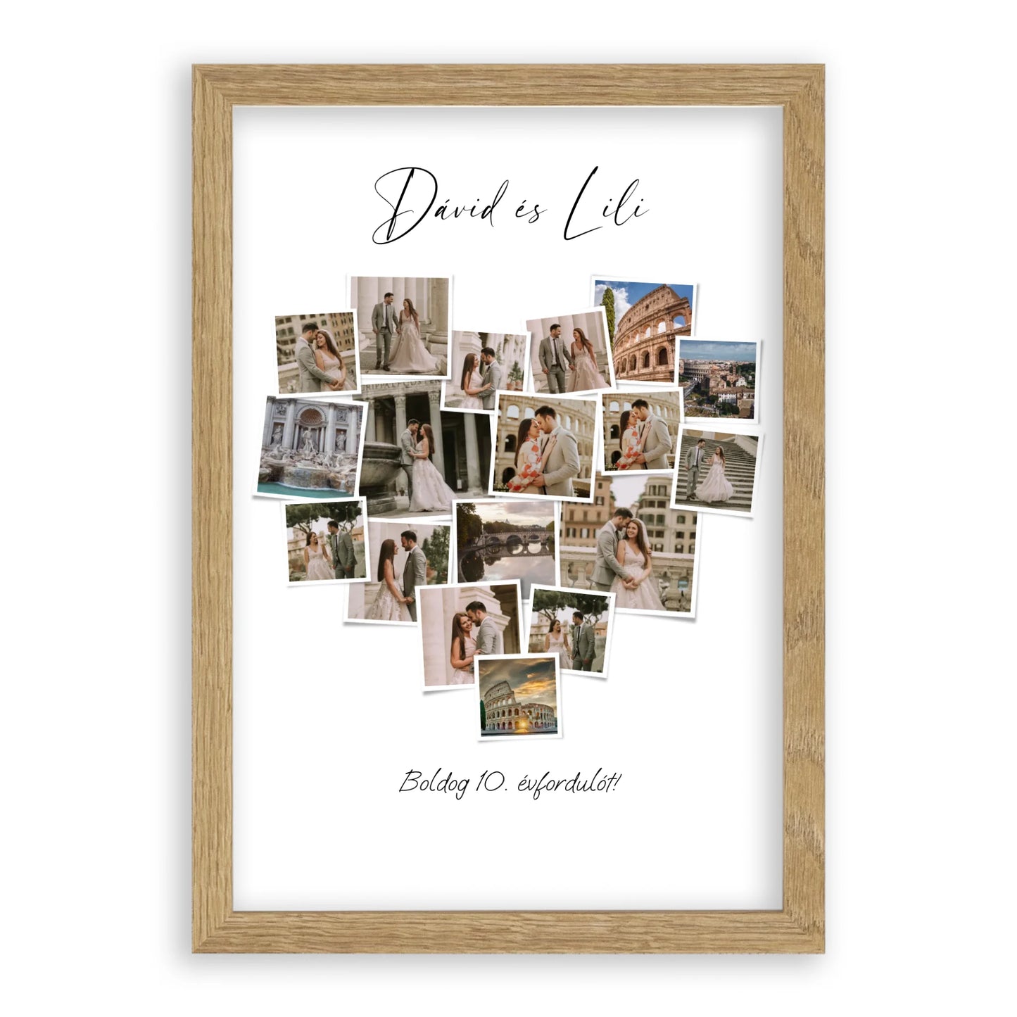 Szív Fotókollázs - Polaroid Képek - 18 Képpel