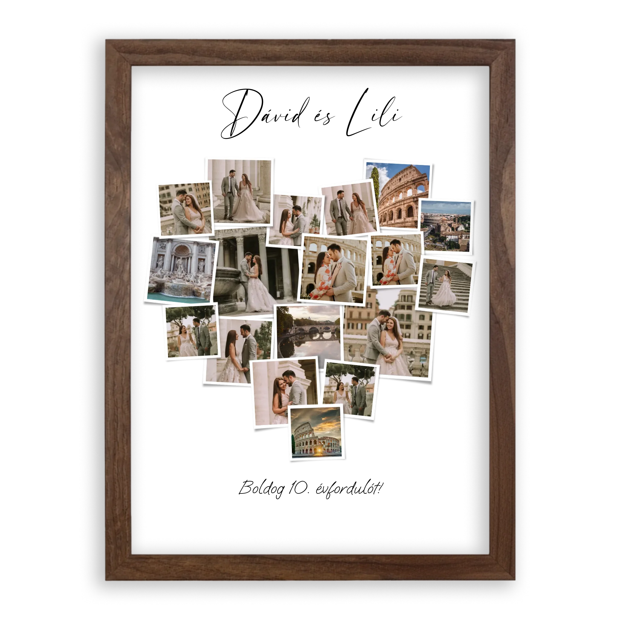 Szív Fotókollázs - Polaroid Képek - 18 Képpel