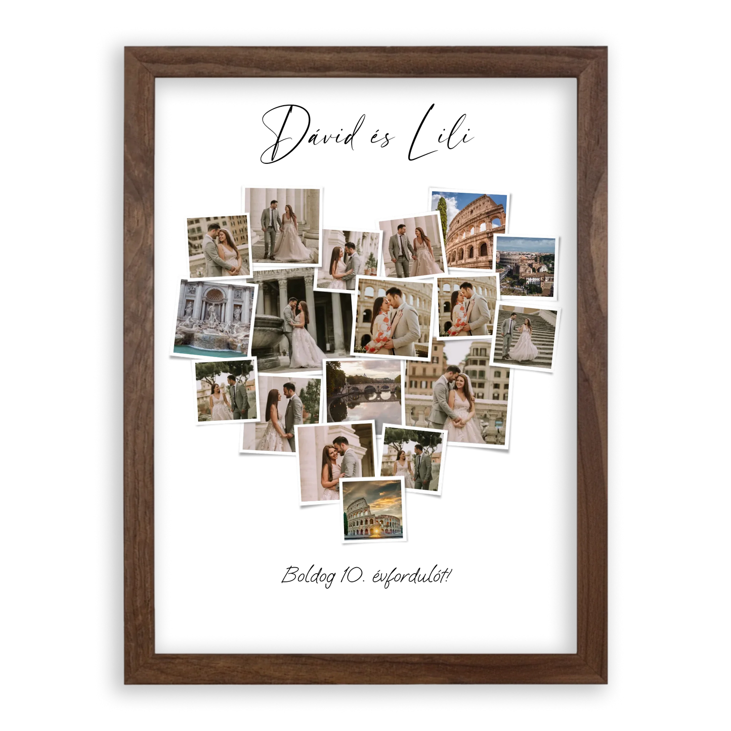 Szív Fotókollázs - Polaroid Képek - 18 Képpel