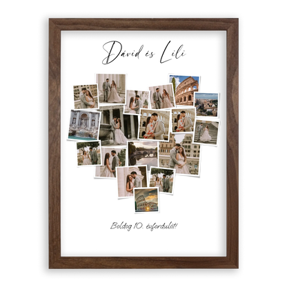 Szív Fotókollázs - Polaroid Képek - 18 Képpel