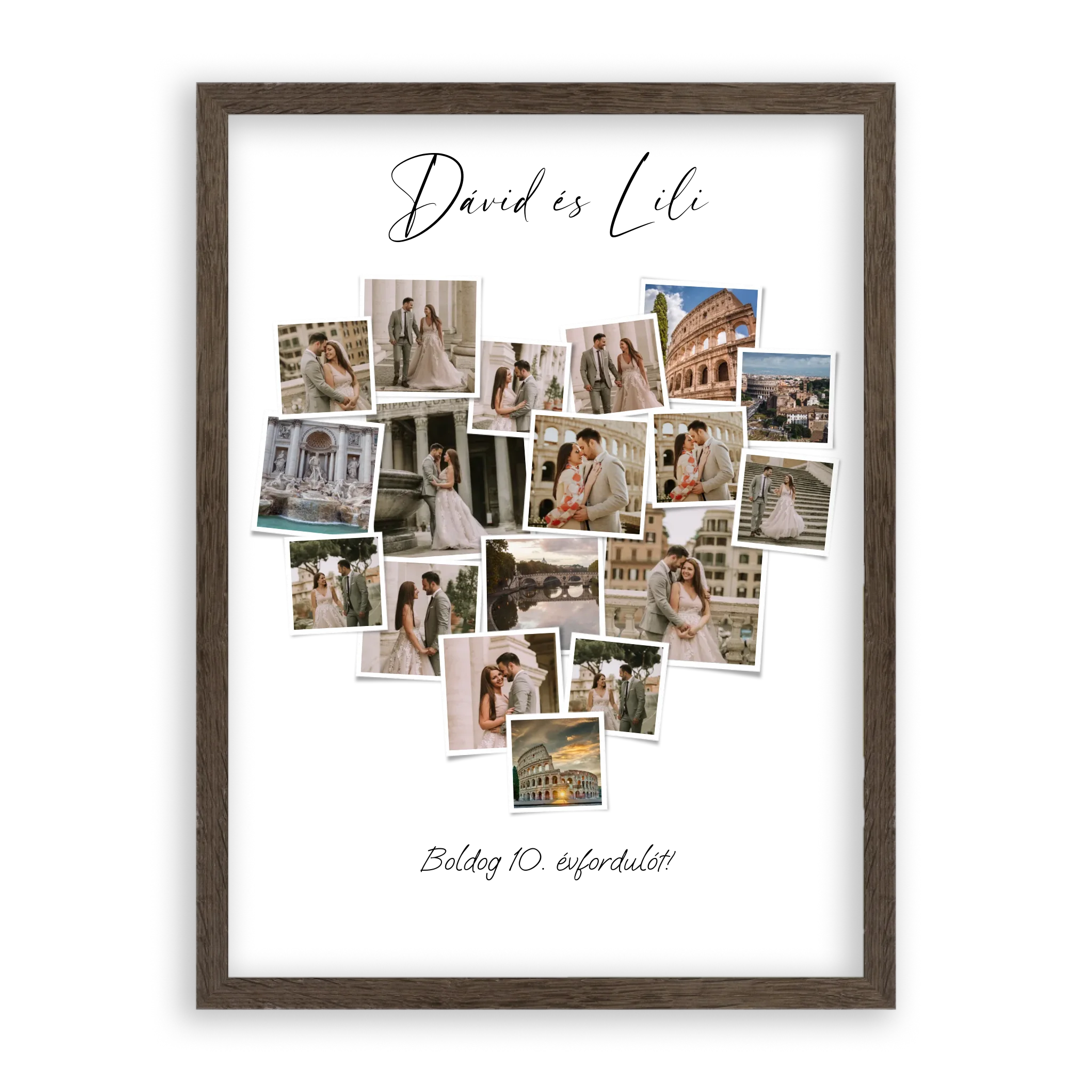 Szív Fotókollázs - Polaroid Képek - 18 Képpel